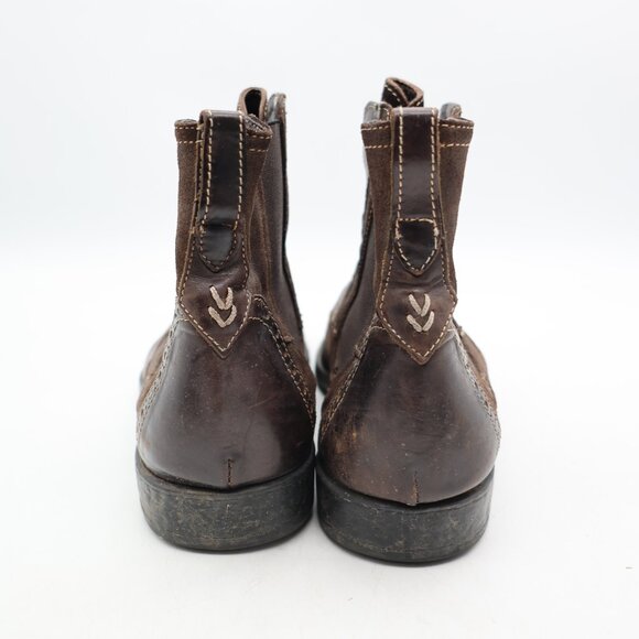 John Varvatos Chelsea Men’s 10 Waxed Suede Brown Leather Boots Handmade In ITALY - Picture 5 of 13